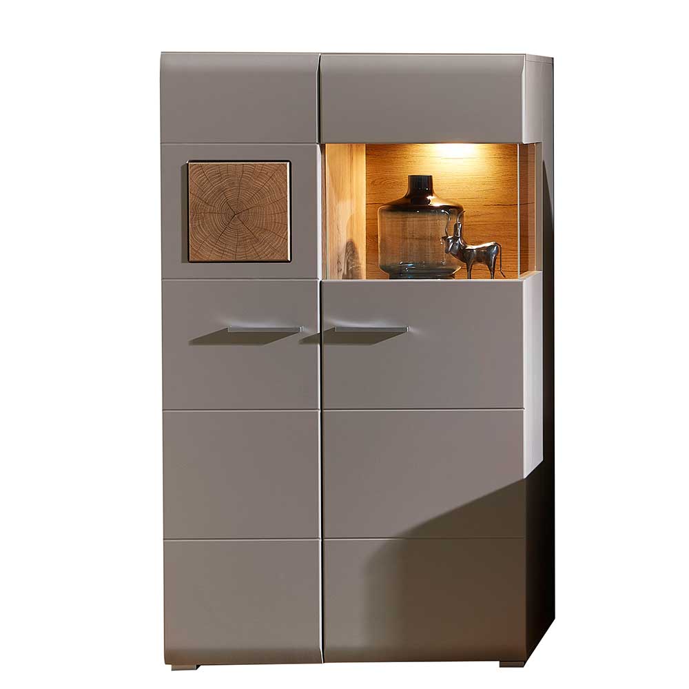 80x139x37 Wohnzimmer Schrank mit Glas Einsatz - Fraguca