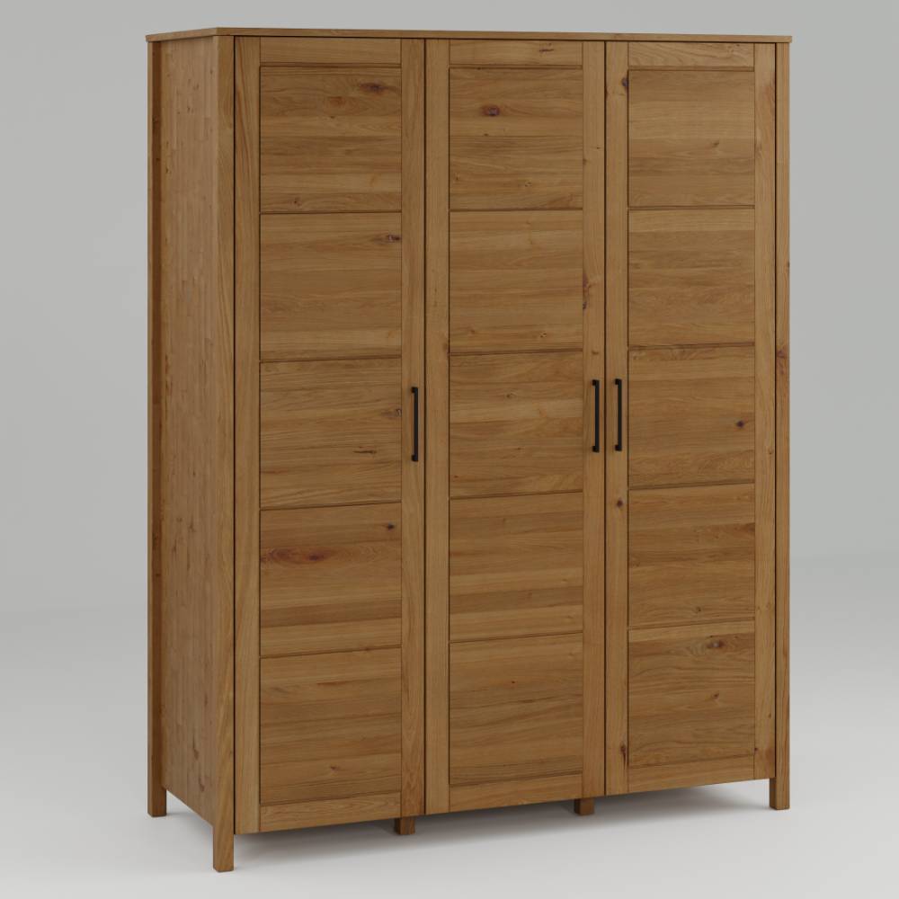 Wildeiche Schlafzimmerschrank mit drei Türen - Totem