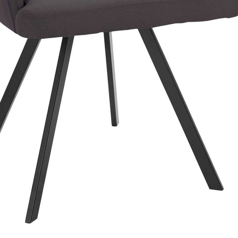 Moderne Tischsessel halbrund in Grau - Cianova (2er Set)