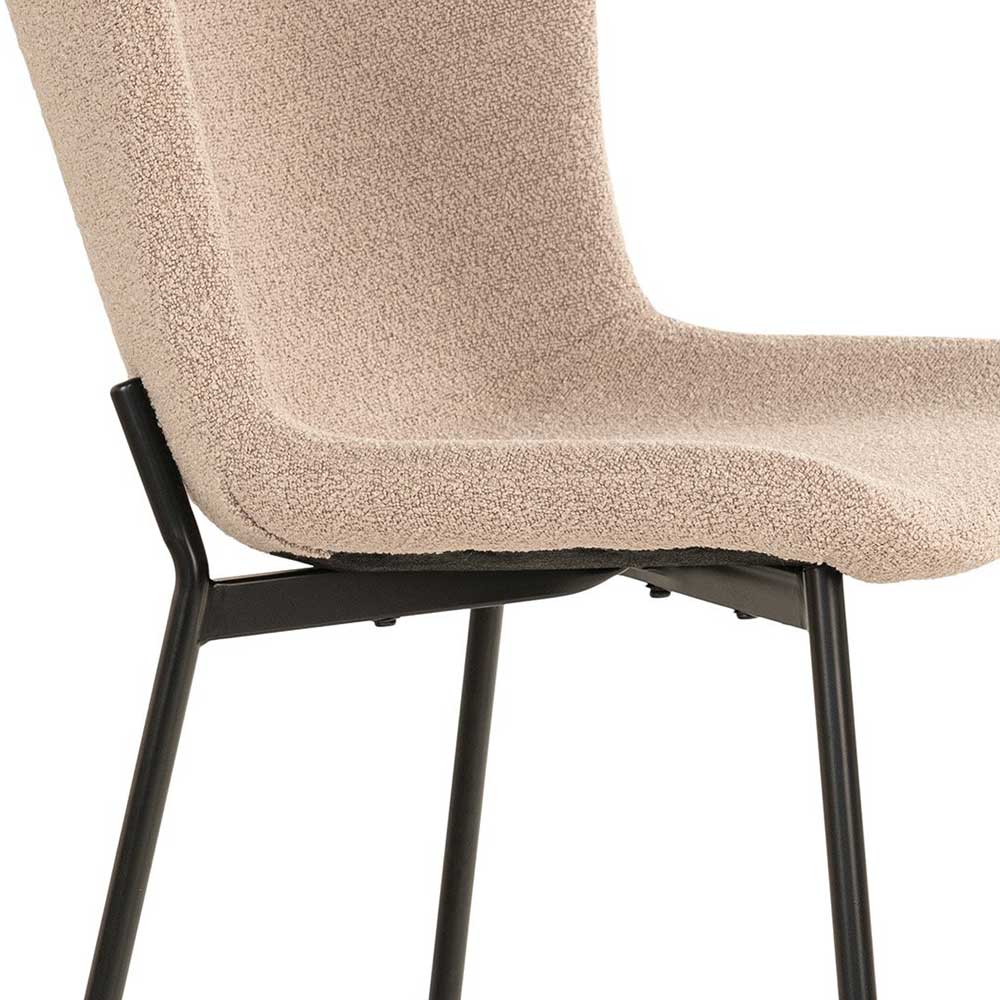 Boucle Esszimmerstuhl in Beige - Coals (2er Set)