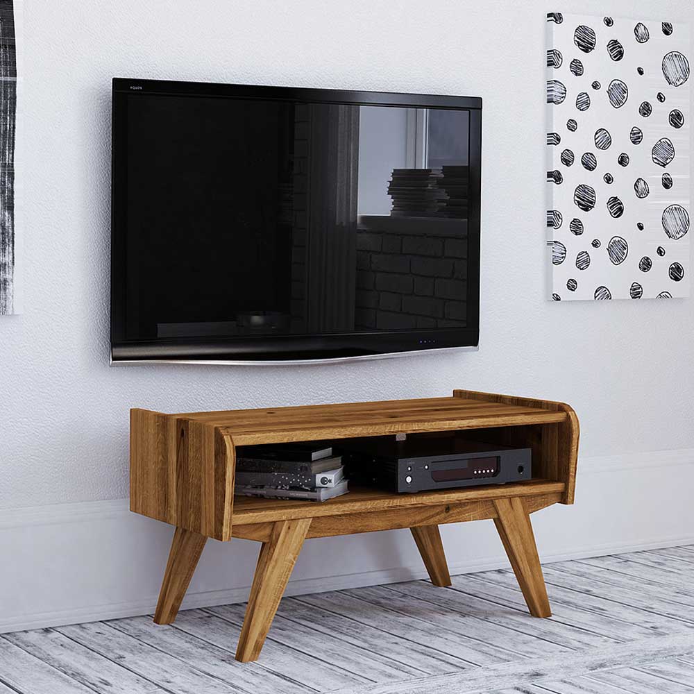 Midcentury Wildeiche TV Bank mit Fach - Hardus