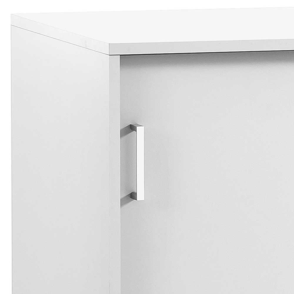 Weißer Büroschrank mit Schiebetür und elegantem silbernen Griff – Mercy