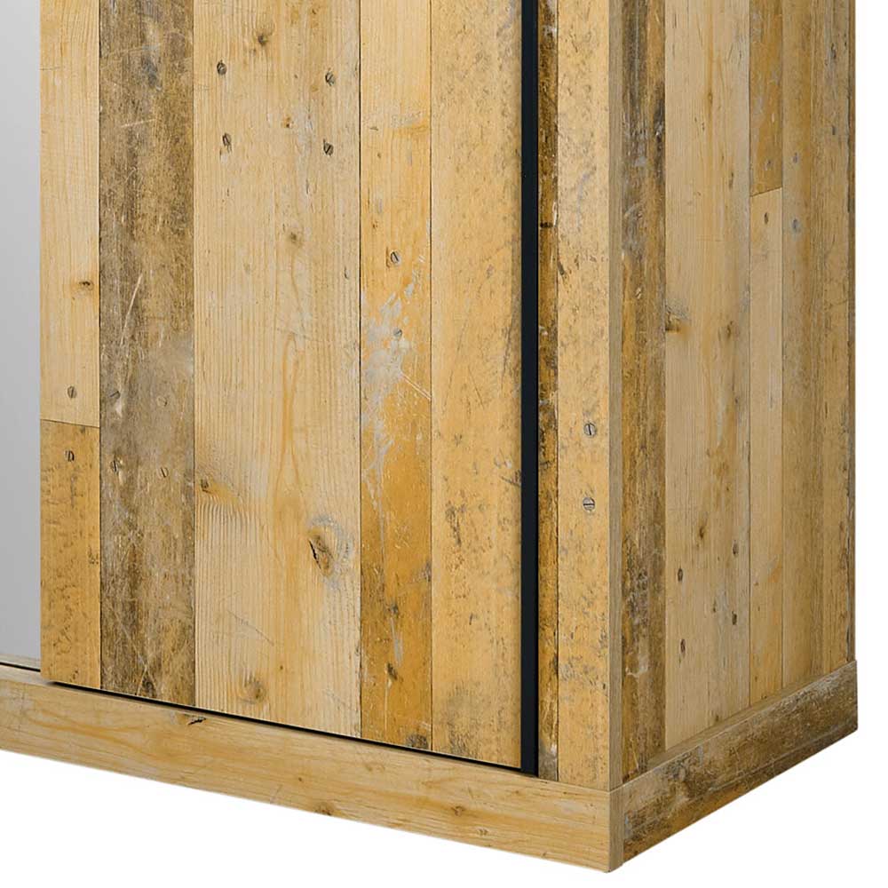Kleiderschrank in Altholz Optik & Anthrazit - Naiavio