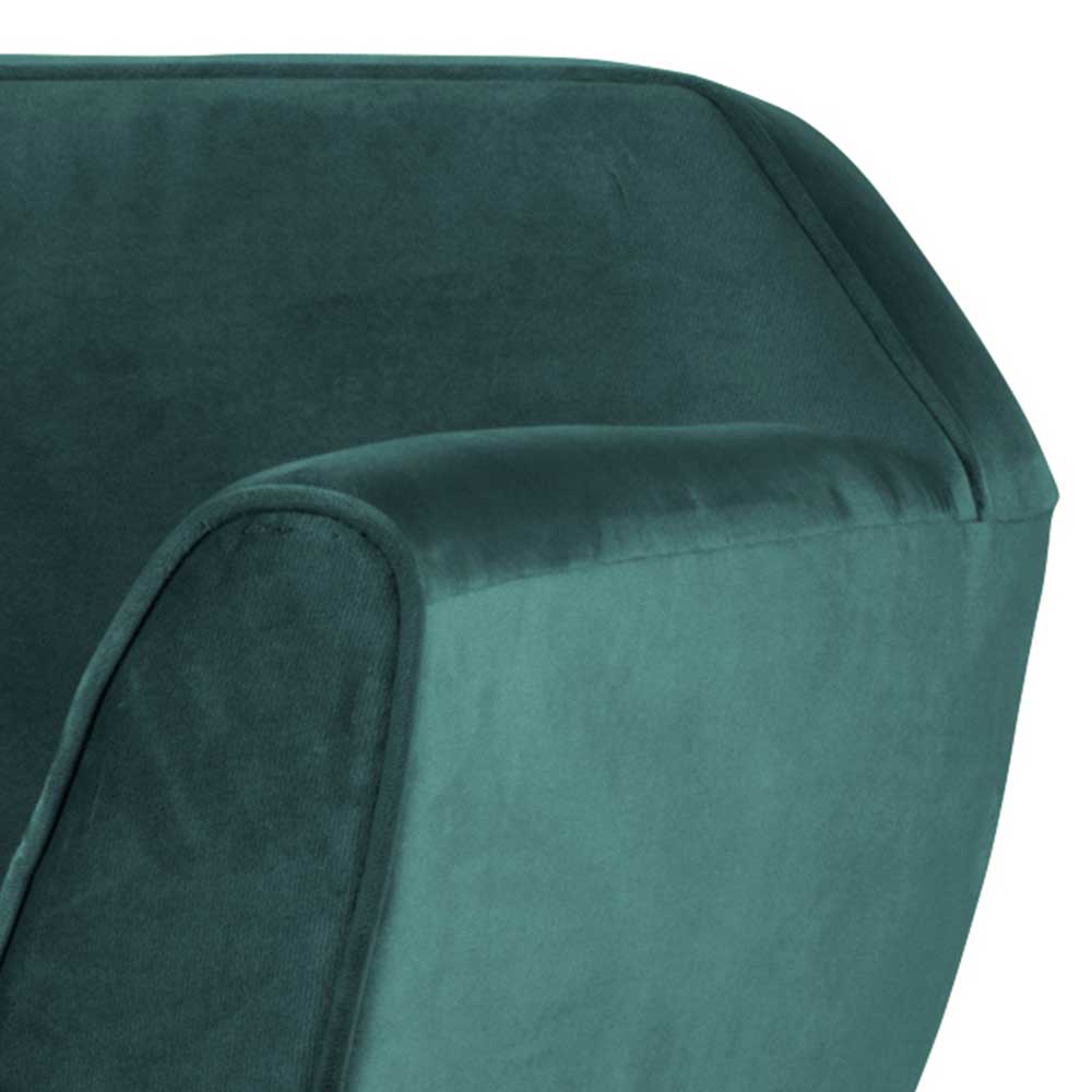 Polstersessel in Petrol Blau Samt - Isalyda