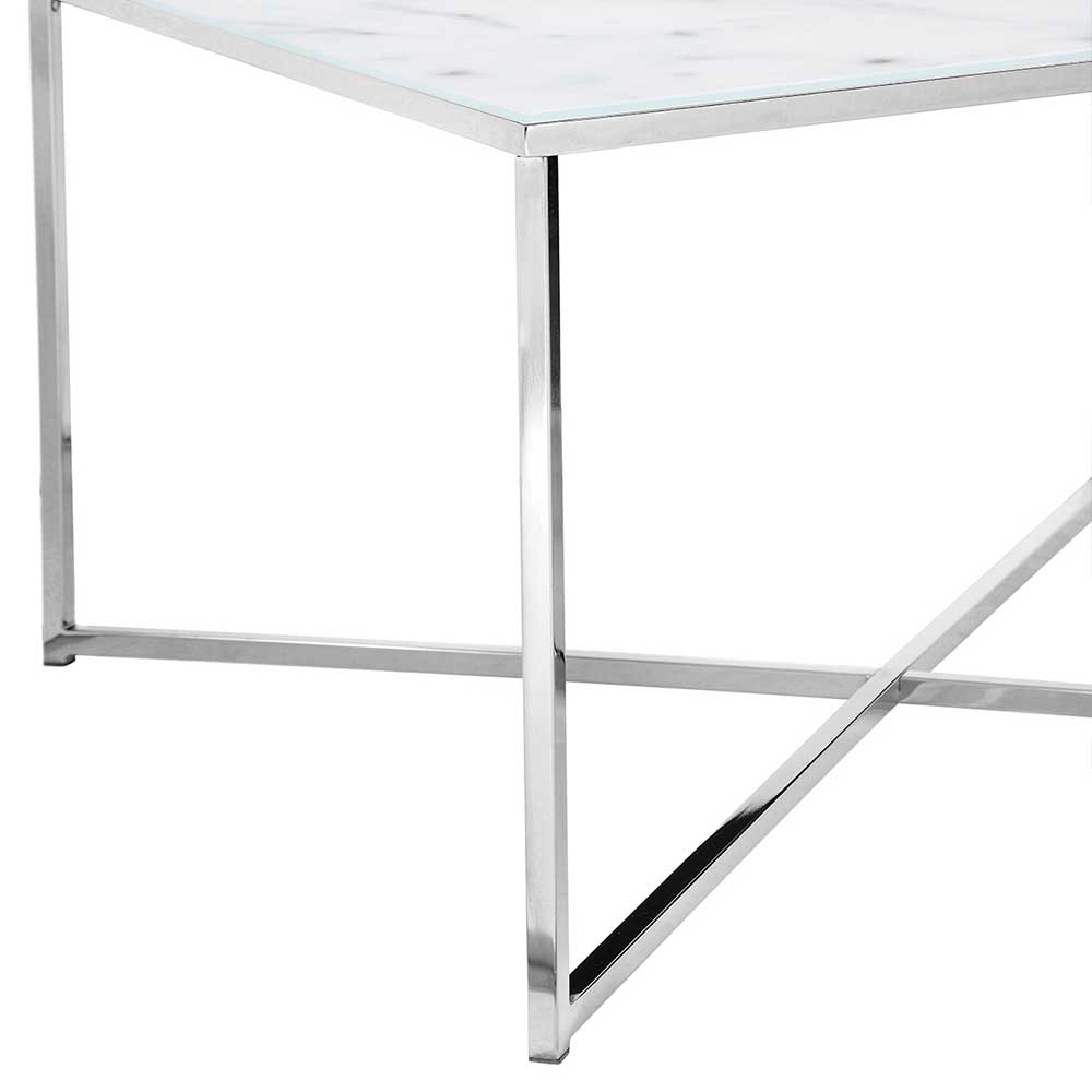 Edler Couchtisch in Marmor & Chrom - Vancerta