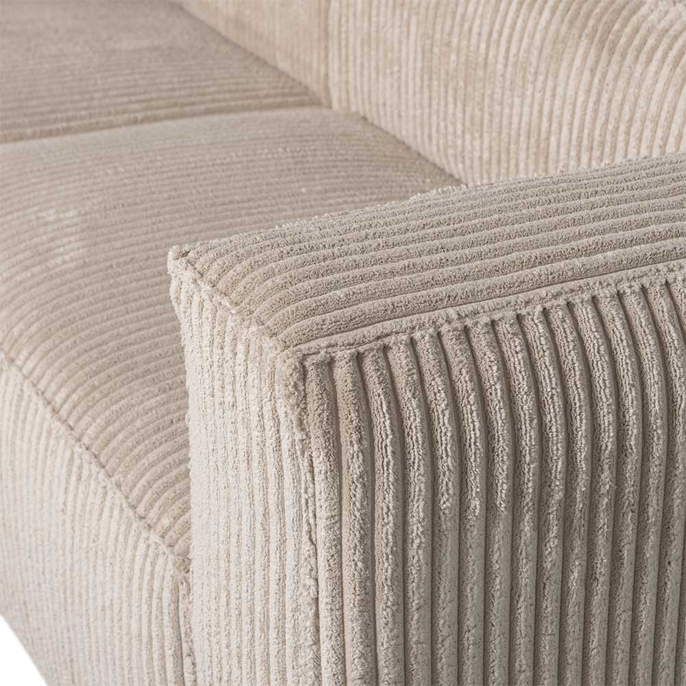 Ecksofa in Beige Ribcord - Fanandro