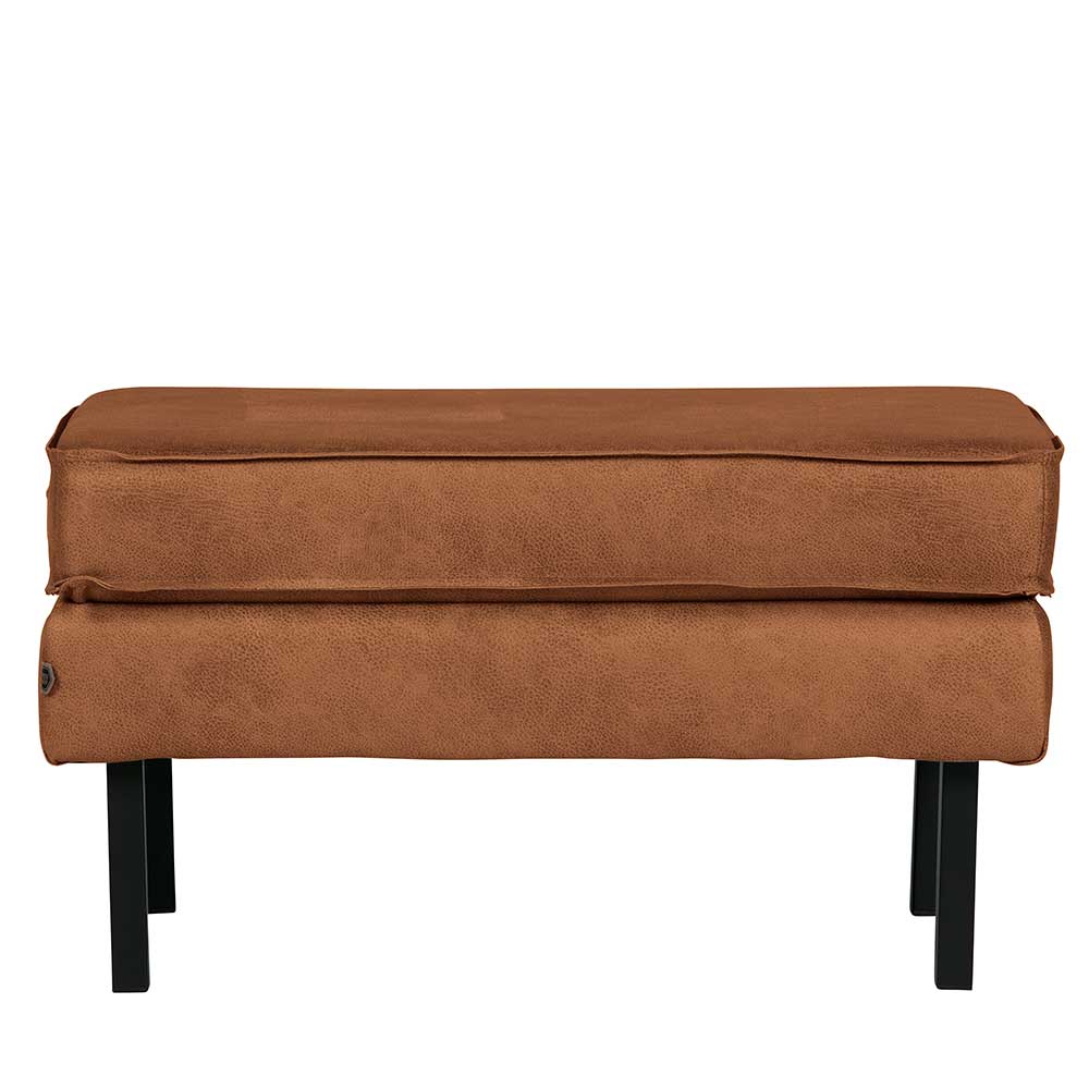 Recyclingleder Hocker in Cognac Braun - Sina