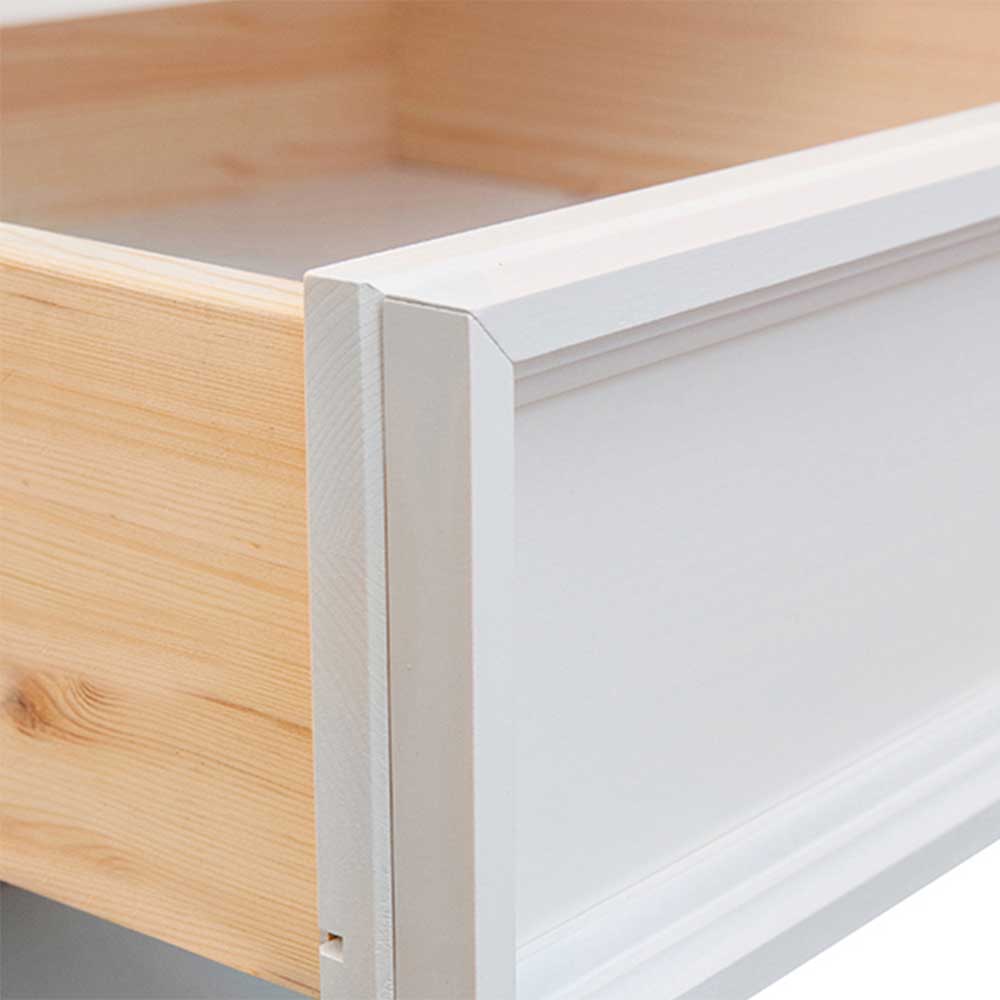 Landhaus Vitrinenschrank in Weiß lackiert - Indico