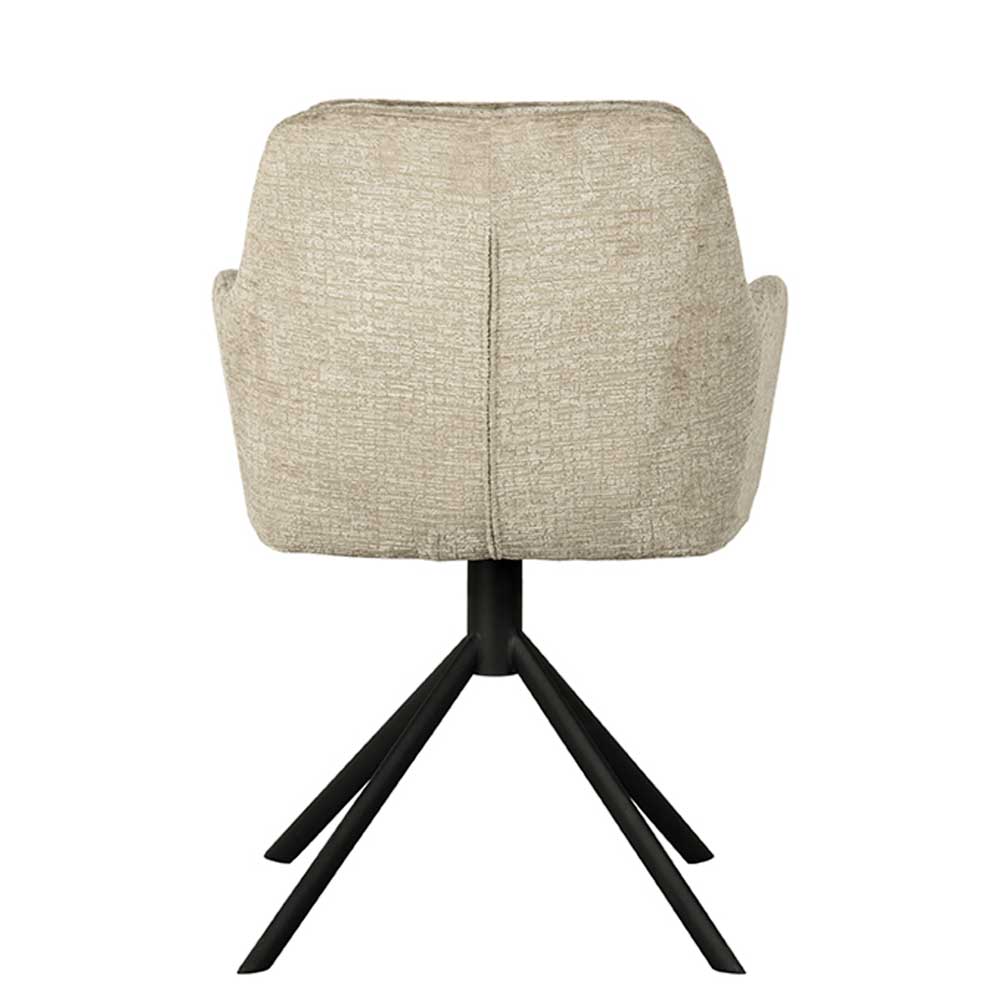 Drehbarer Armlehnenstuhl in Beige Samt - Maylon
