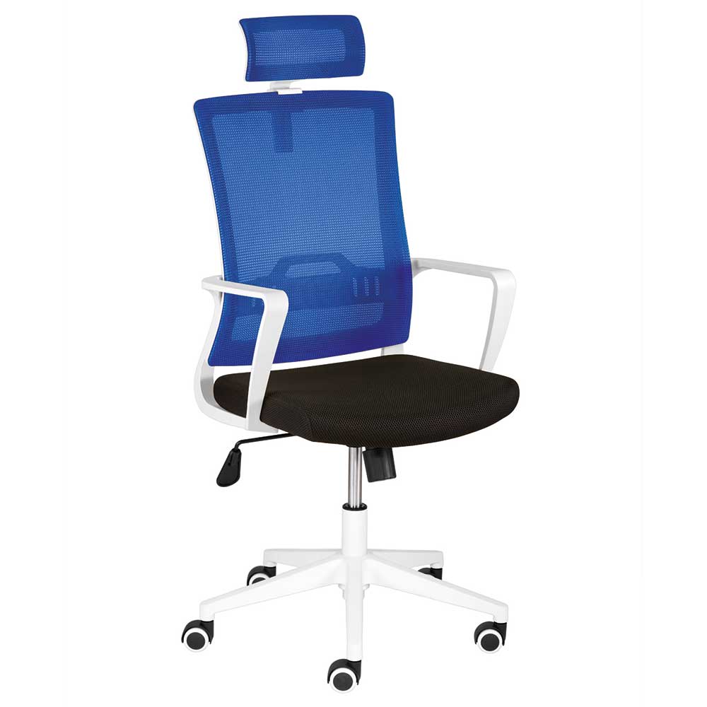 Bürostuhl in Blau & Schwarz & Weiß - Hung