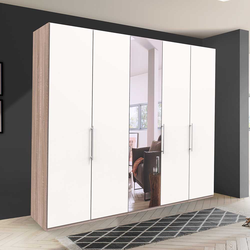 Kleiderschrank mit Spiegeltür & 2 Falttüren - Vaclyn