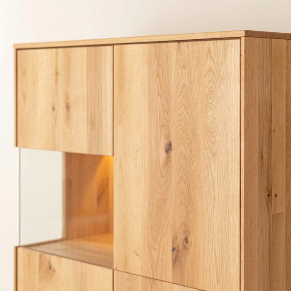 Eichenholz Highboard Vitrine modern - Judita