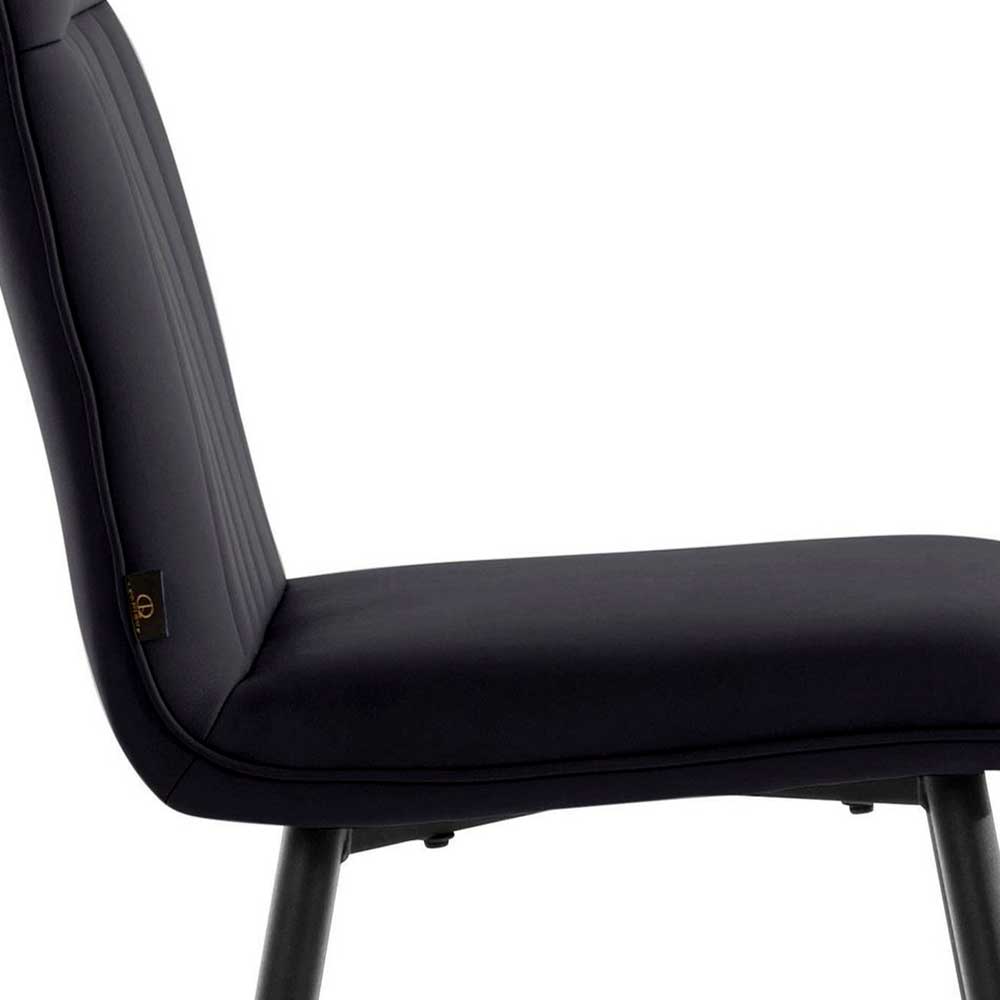Gepolsterte Barstühle in Schwarz - Skinna (2er Set)