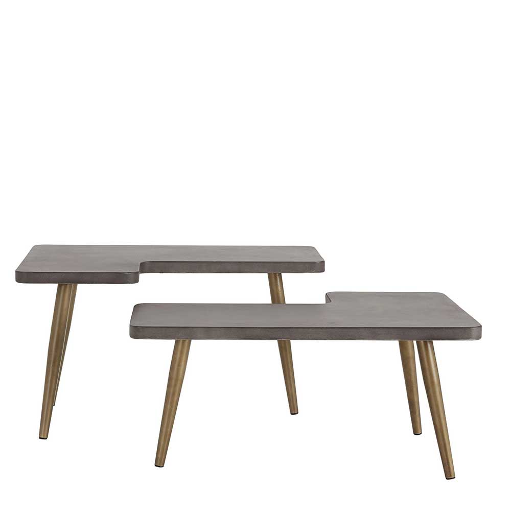 Design Couchtische mit Betonplatte - Varhida (zweiteilig)