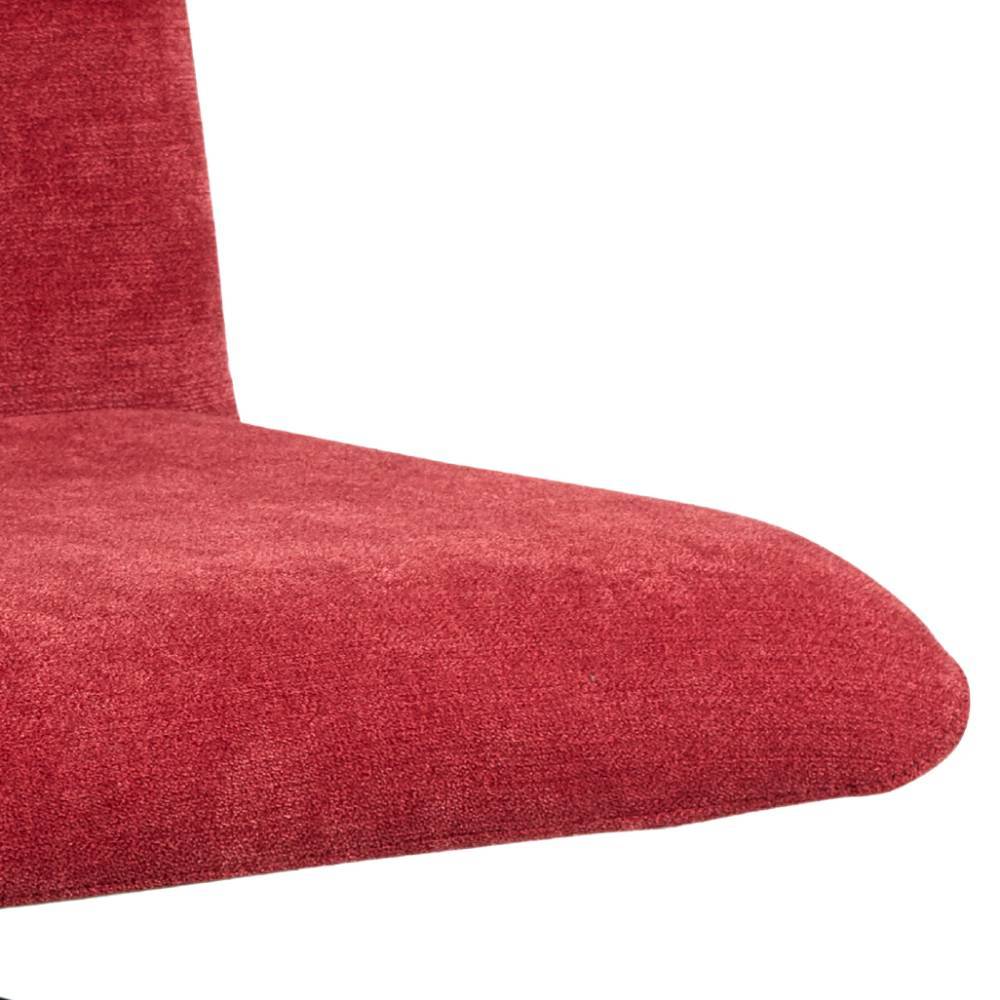 Rote Stoff-Sitzfläche und Rückenlehne der Polsterstühle im 2er Set – Darius