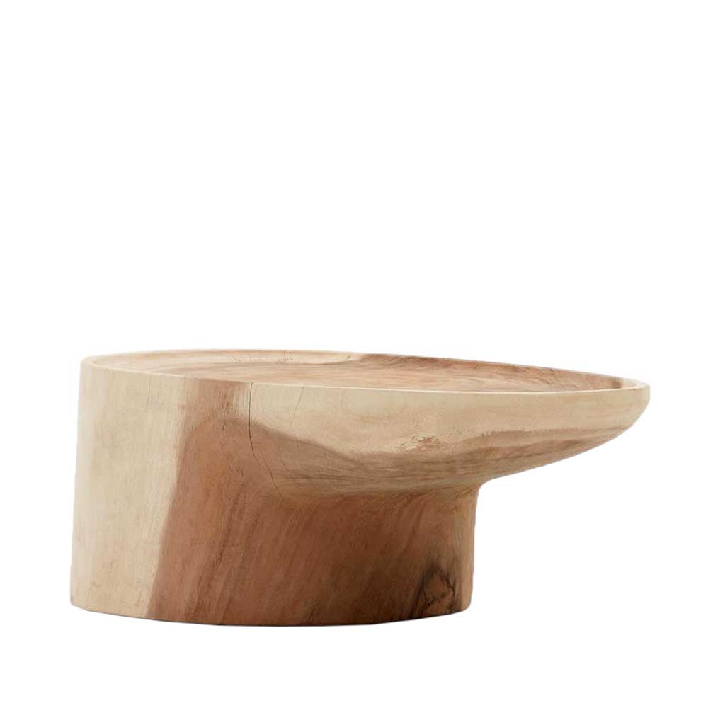 Designer Couchtisch aus Mungur Massivholz mit einzigartiger organischer Form für den Wohnbereich – Stanza