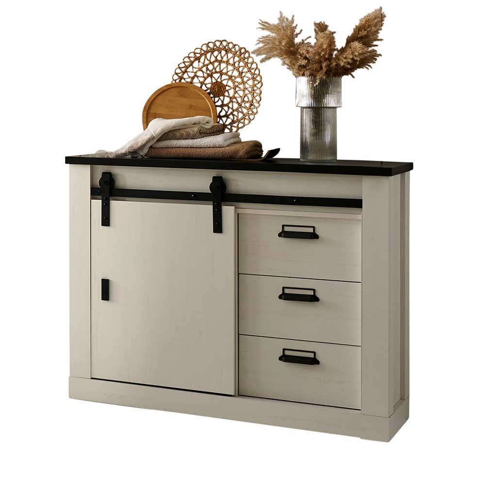 Kommode mit Schiebetür & drei Schubladen - Tramos