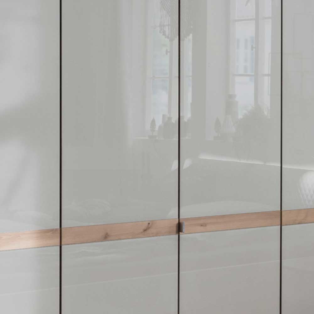 6-türiger Kleiderschrank in Beige Glas - Crascanu