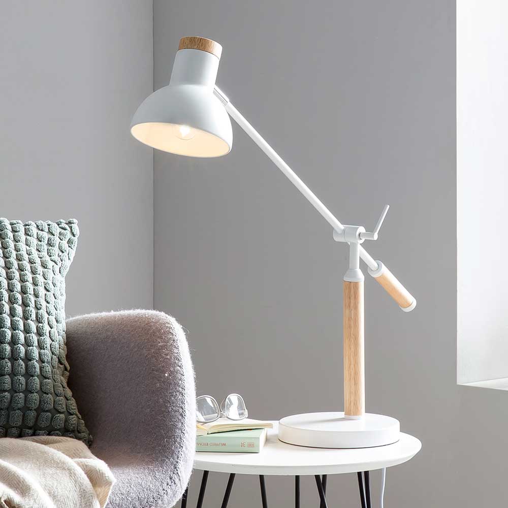 Moderne Schreibtischlampe aus Metall in Weiß - Miss X