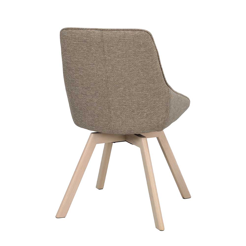 Esszimmer Drehstühle in Beigegrau Stoff - Giliana (2er Set)
