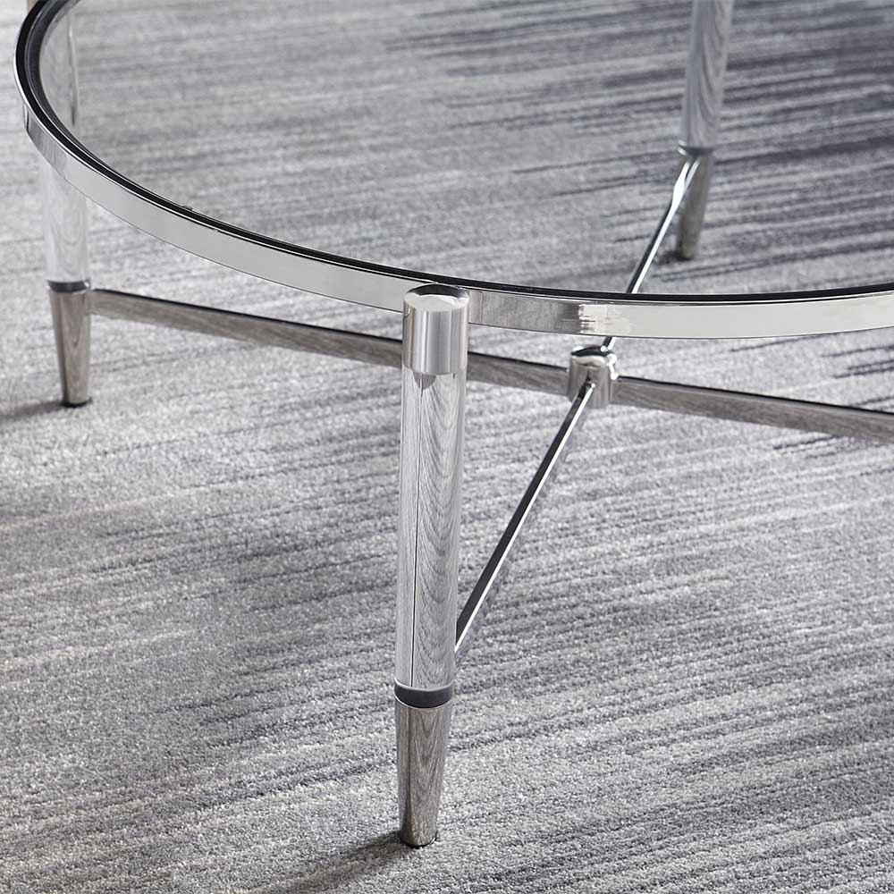 Runder Sofatisch aus Glas & Acrylglas - Evizia