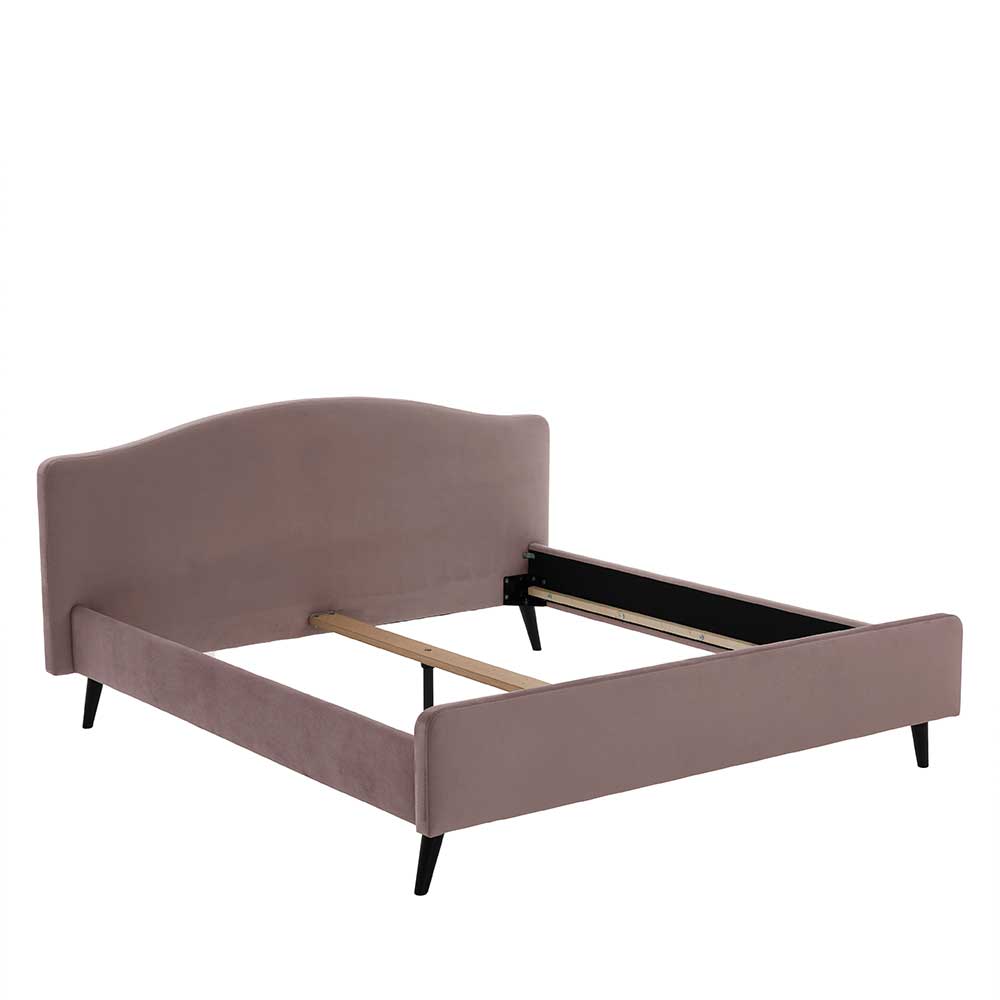 Velours Bettgestell in Altrosa - Unegra