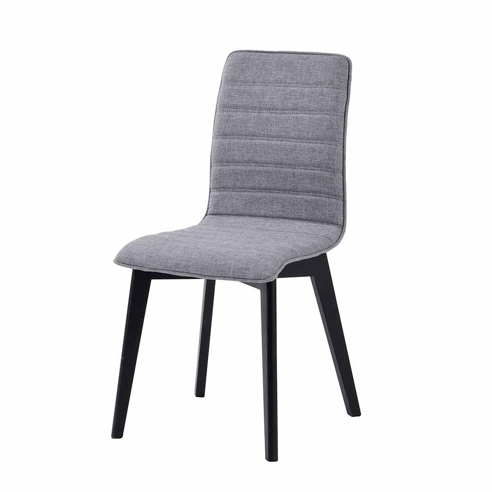 Esstisch Stuhl in Grau & Schwarz - Soveltra (2er Set)