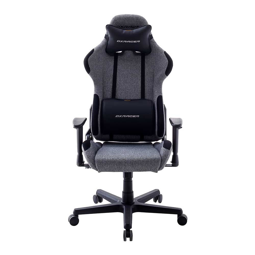 Grauer Gaming Computerstuhl mit Lendenwirbelstütze - Graland