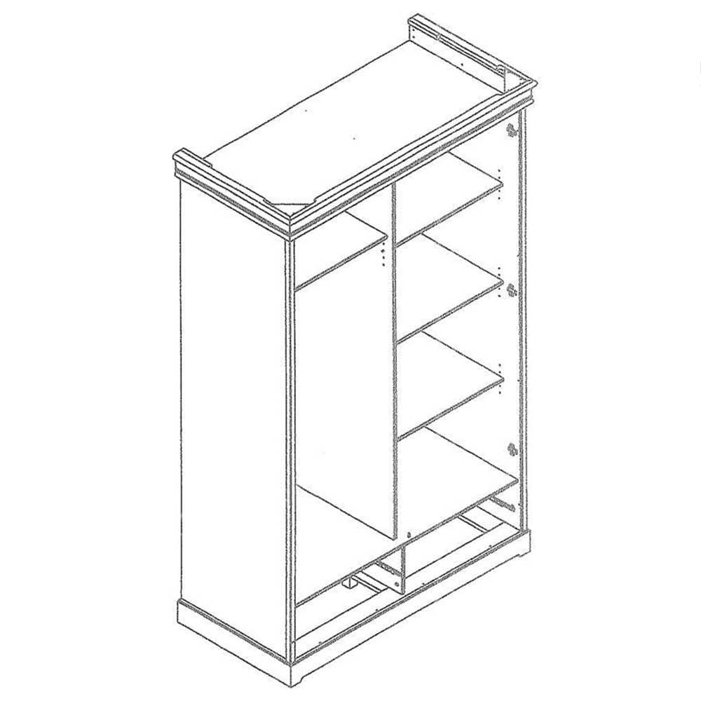 Landhaus Kombi-Kleiderschrank aus Kiefernholz - Varicano