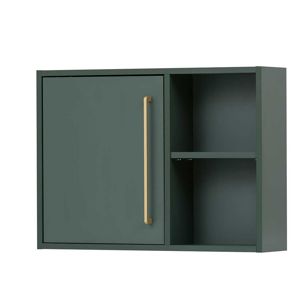 Badezimmer Hängeschrank in Dunkelgrün & Gold - Aqua