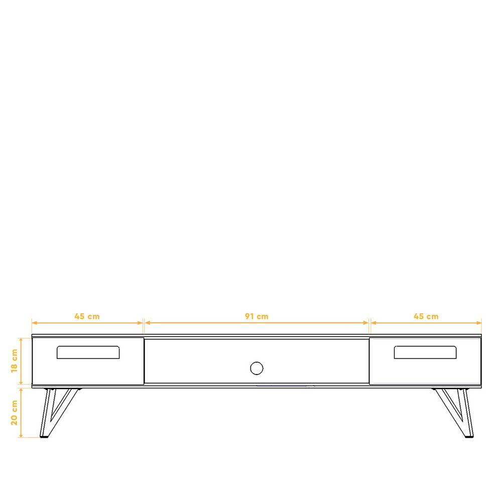 182x42x45 TV Unterschrank aus Wildeiche - Mandirov