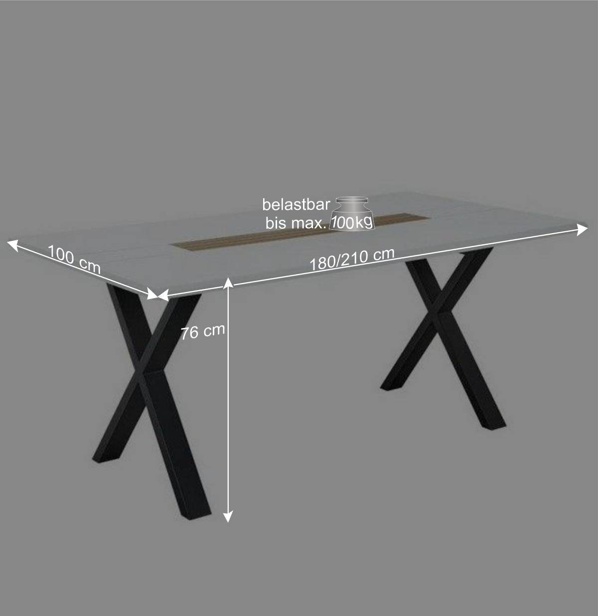 Design Esstisch in Weiß mit Wildeiche - Niam