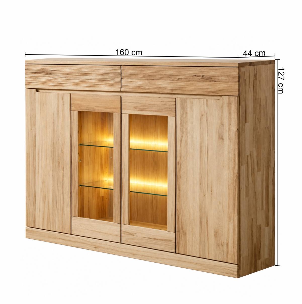 Kernbuche Highboard Wahano massiv geölt