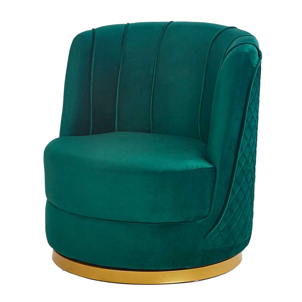Drehbarer Loungesessel in Petrol Samt - Home