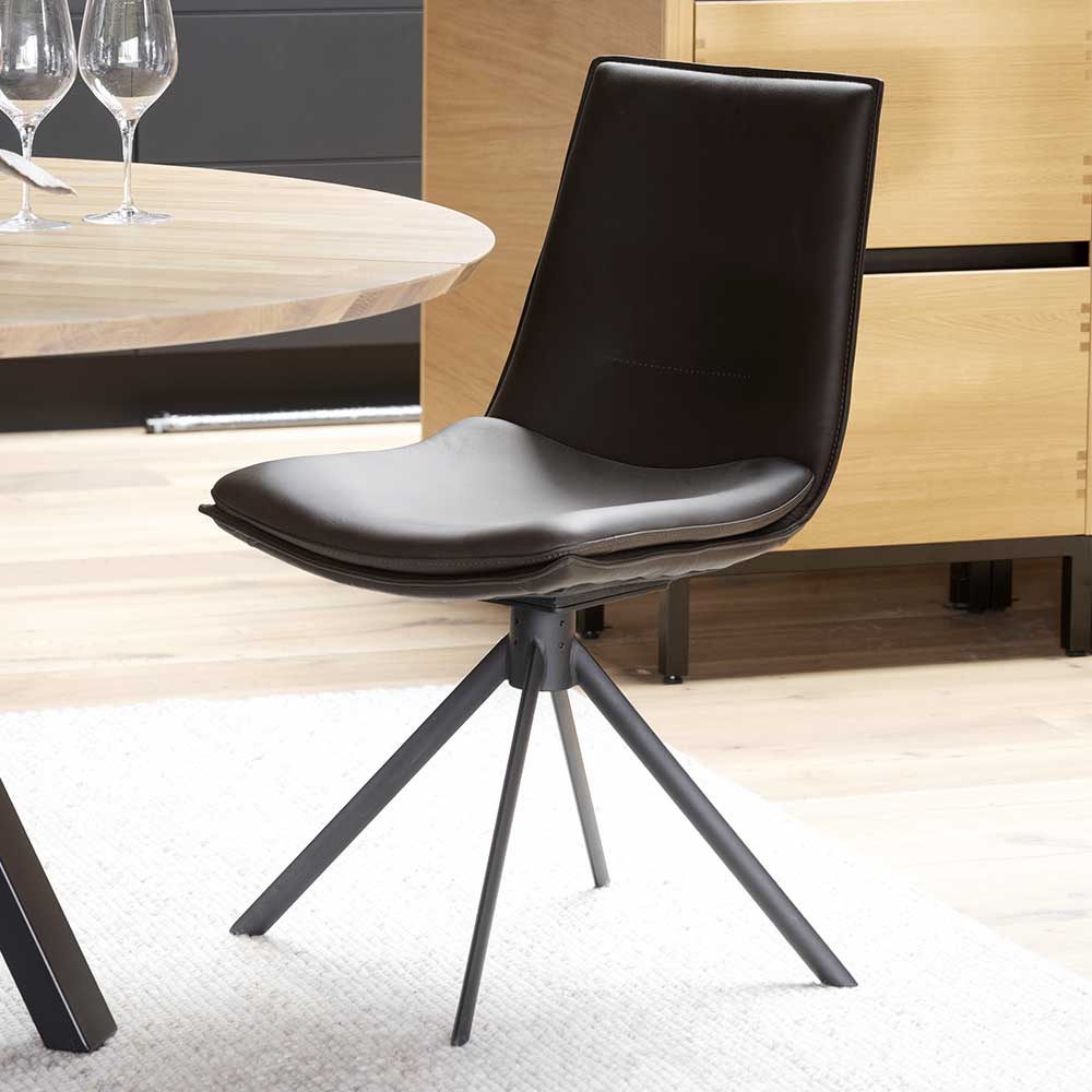Lederstühle in Braun - Unkorian (2er Set)