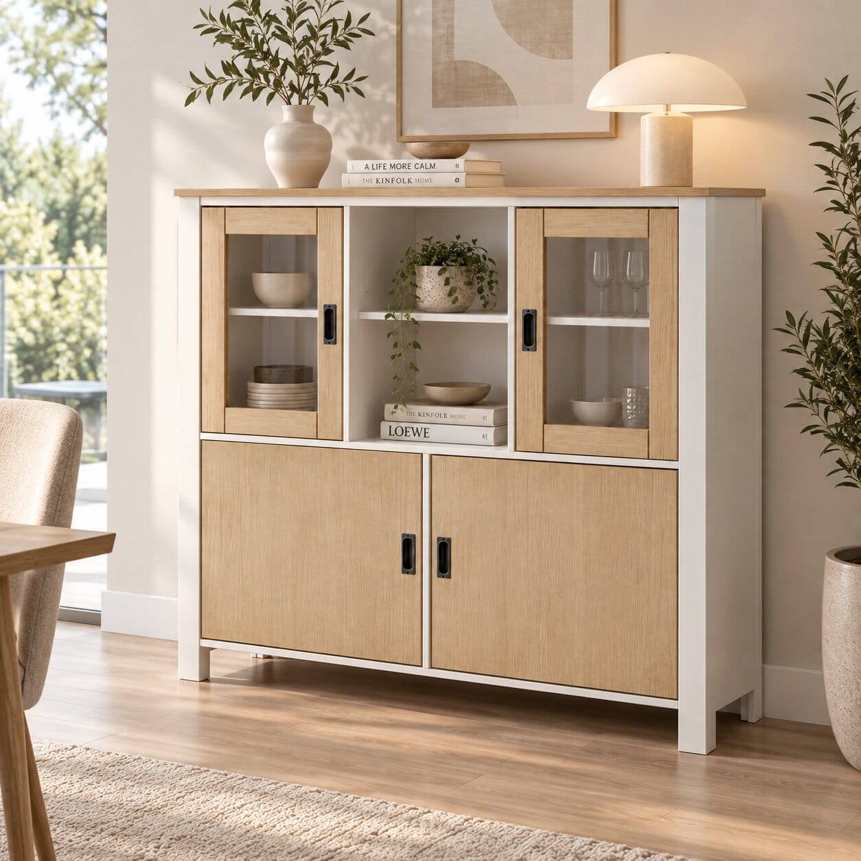 125x120x35 Highboard Scandi Style zweifarbig - Airina