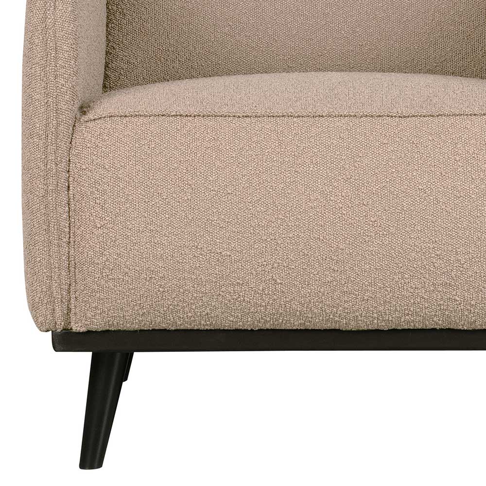 Federkern Sessel in Beige Buklee - Cadiere