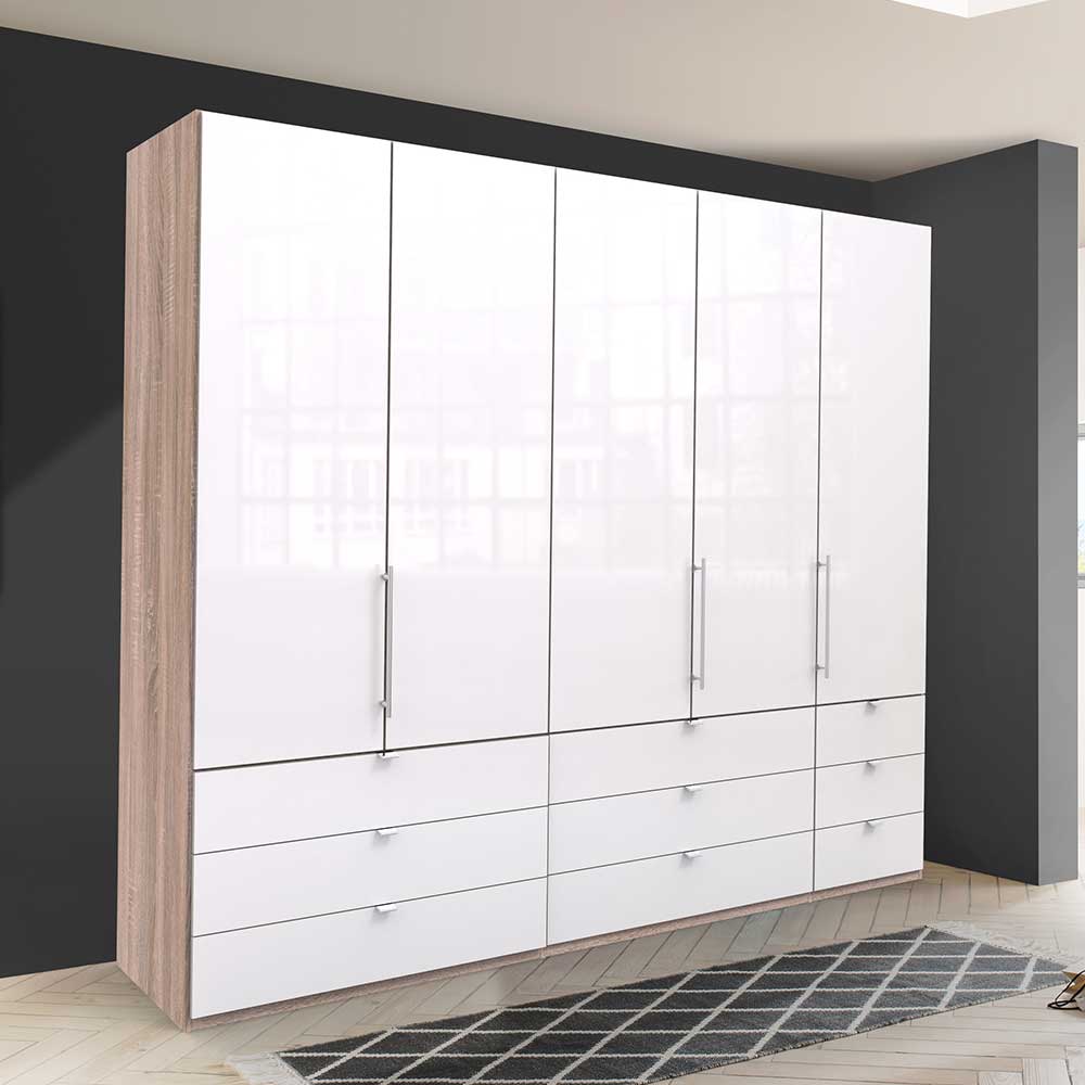 Breiter Kleiderschrank in Weiß - Bosays