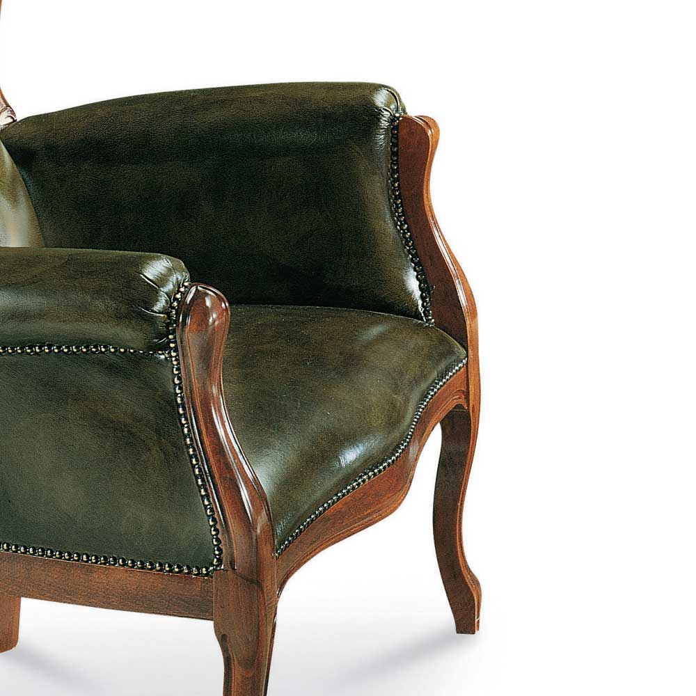 Chesterfield Armlehnstuhl Magari in Kunstleder Grün