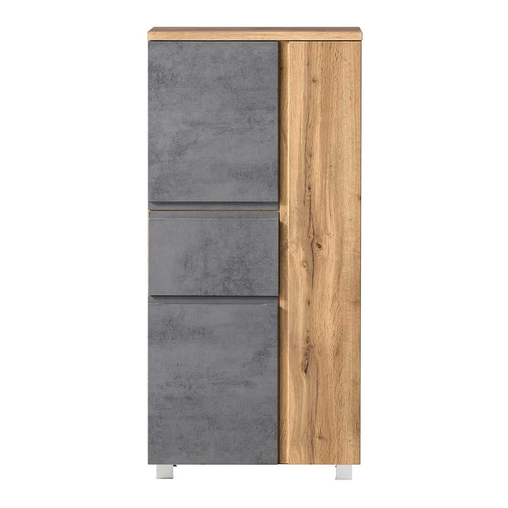 Midi Badschrank - 3-türig & Schublade - Mia I