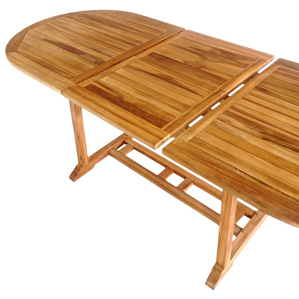 Ovaler Gartentisch aus Teak massiv - Senvelita