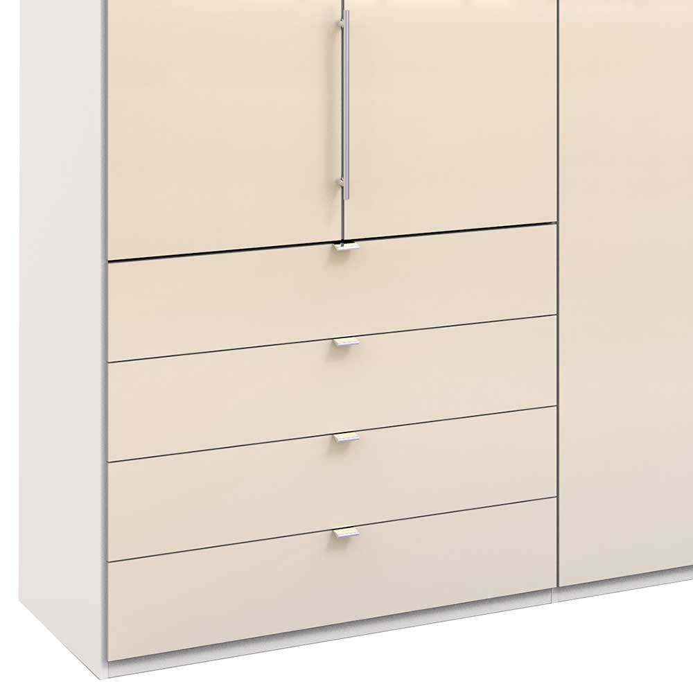 Panorama Kleiderschrank in Creme Glas - Zidarie