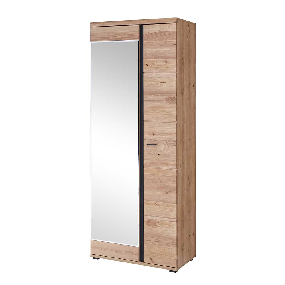 Eleganter Flurschrank in Holzoptik mit integriertem Spiegel – Latenda