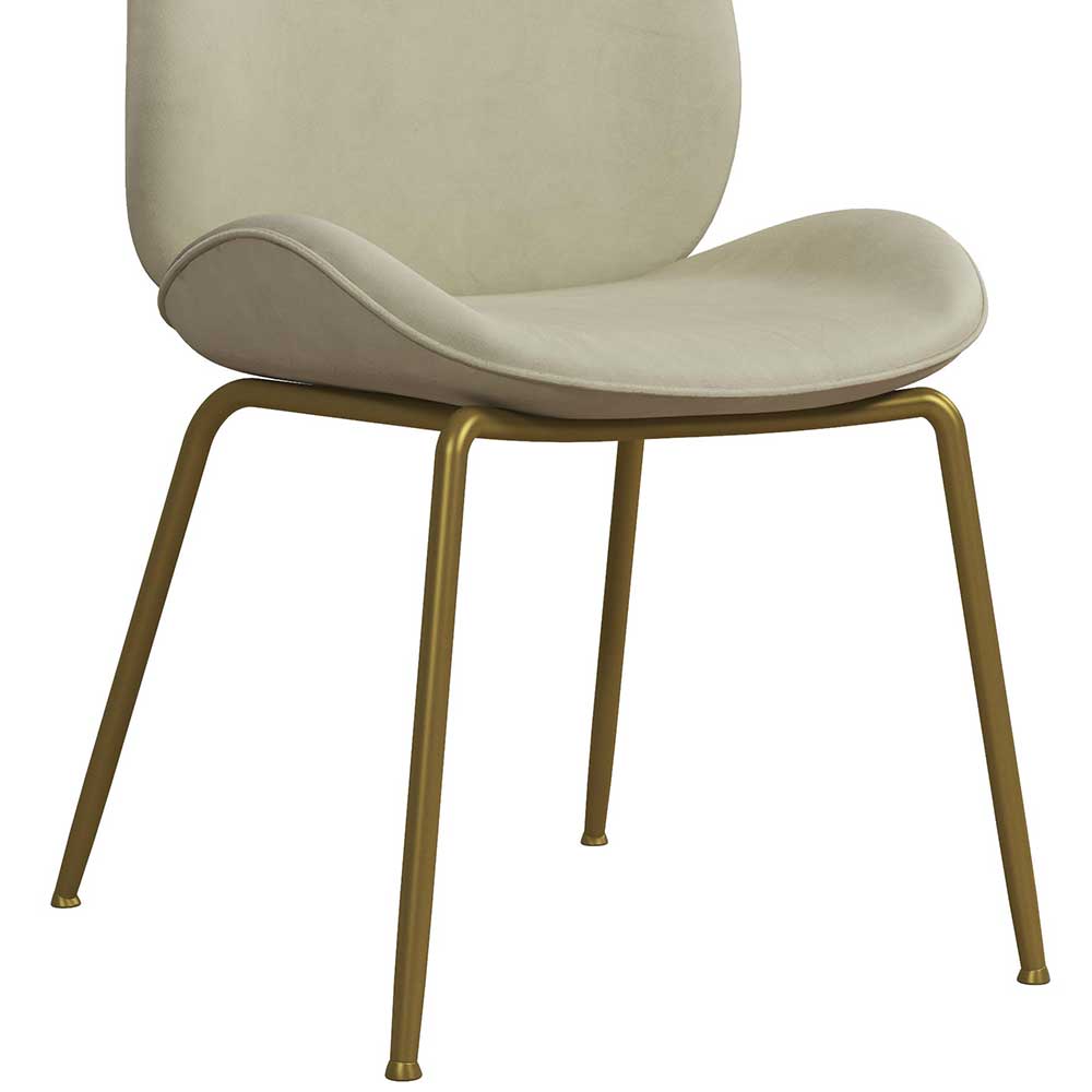 Esstischstuhl in Creme Weiß & Messing - Caspard