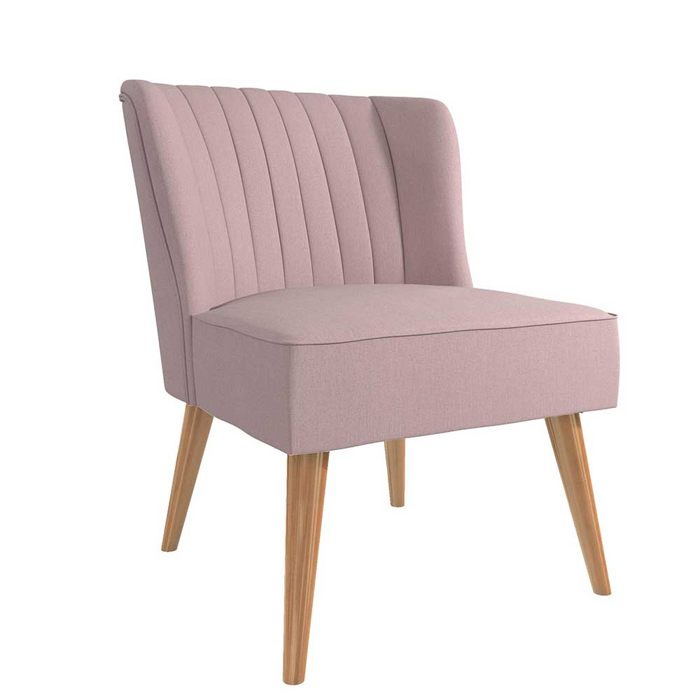 Retro Sessel in Rosa und Holz Natur - Panien