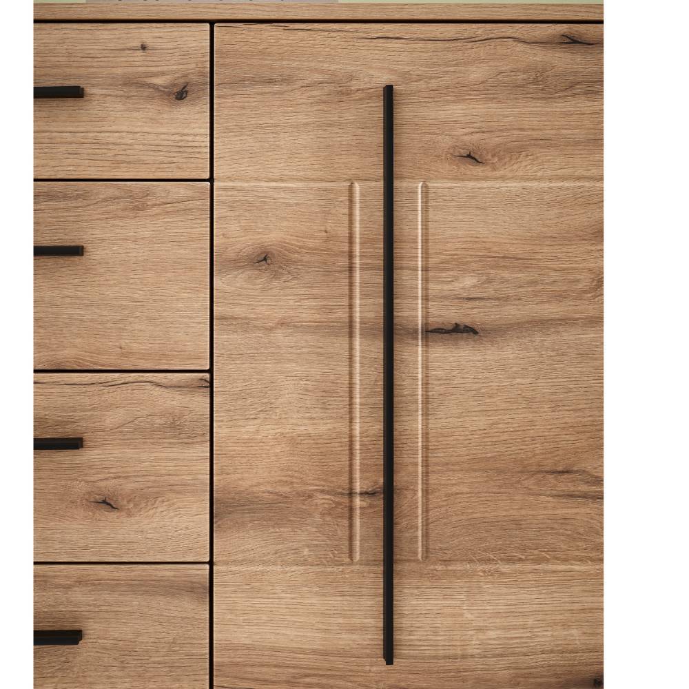 Wohnzimmer Anbauwand in Eiche - Brocus (dreiteilig)