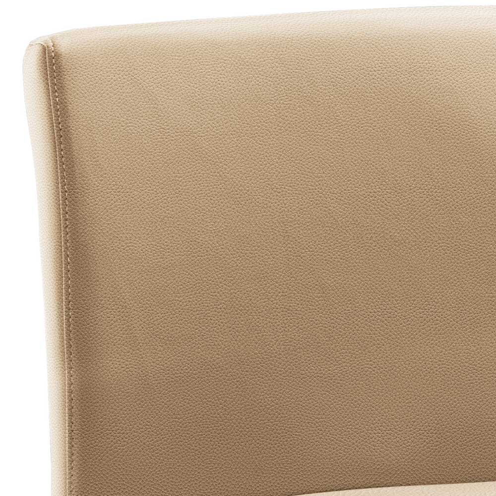 Tresenstuhl gepolstert in Beige Microfaser - Stalinos