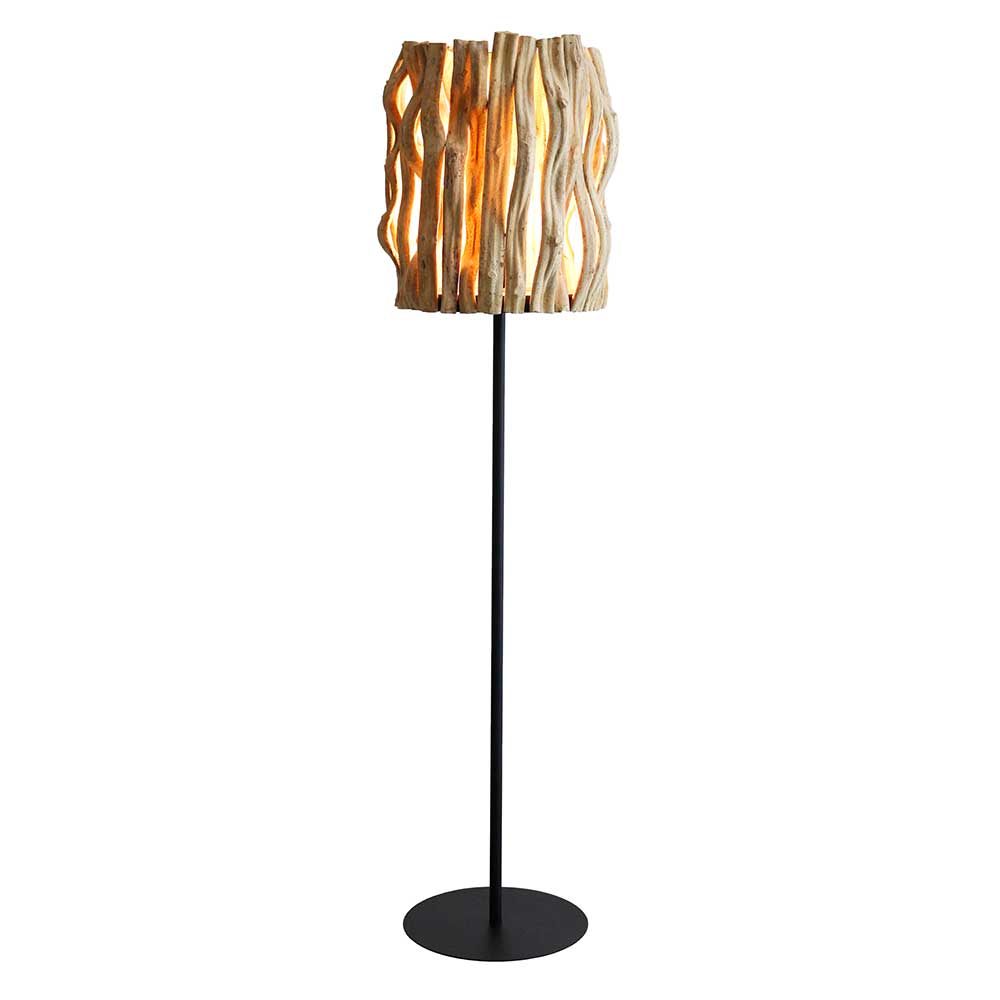 Stehlampe mit Treibholz Schirm Natur - Profi