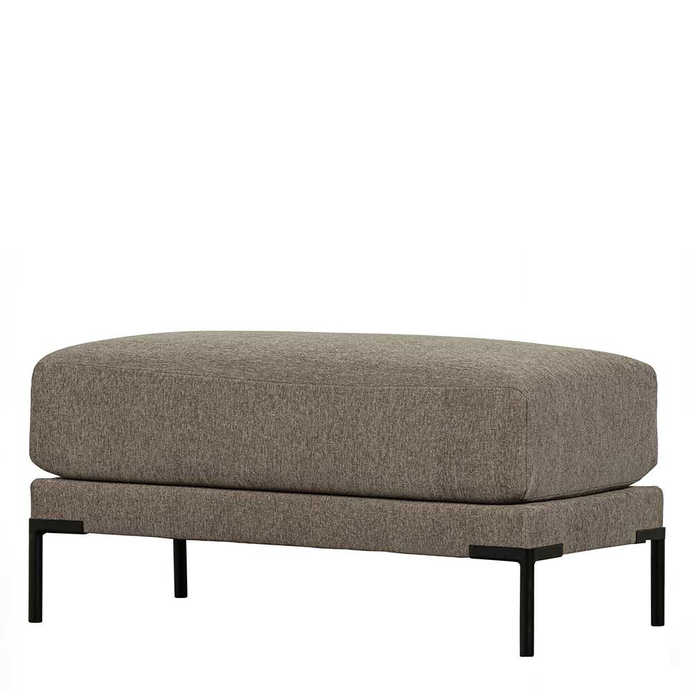 Polsterhocker in Taupe Stoff - 50x44x100 cm - Birte