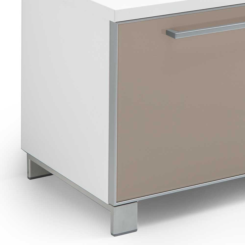 Garderobenbank Srocca in Taupe Glas